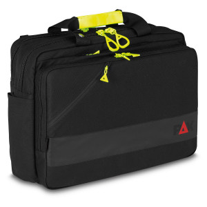 Der PAX Bürobegleiter ist die perfekte Tasche fürs Büro und unterwegs. Die schwarze Tasche ist in der Frontansicht abgebildet.