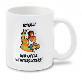 Cartoon-Tasse Kaffee unterzuckert
