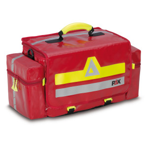 PAX emergency bag Essen, front view, color red, material PAX Plan, closed.