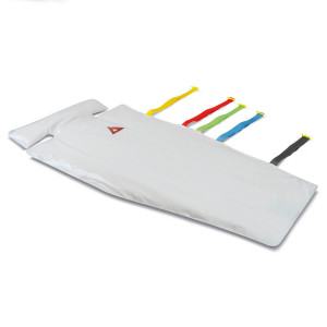 Front view of the PAX vacuum mattress - Ergo-Mat - handle bar. Straps in different colours