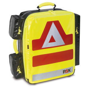 PAX emergency backpack Wasserkuppe L-ST magnet front view daylight yellow Material PAX Plan