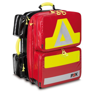 PAX Emergency Backpack Wasserkuppe L-ST FT2. Front view red colored