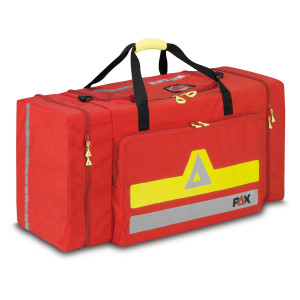 PAX clothing bag XL, colour red, front view closed.