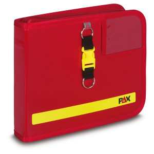 PAX logbook DIN A5 landscape, color red, material PAX-Plan, PAX-Plan, front view.