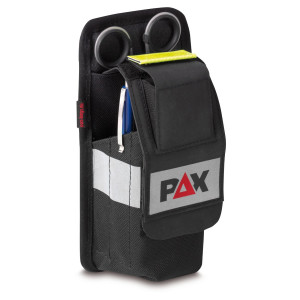 PAX Pro Series eyewear holster. The holster is shown with an exemplary configuration in the front view.