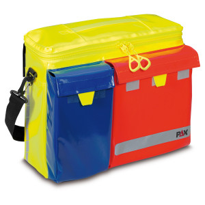 PAX registration bag MANV Documentation bag with fluorescent yellow handle for emergency use in the event of a mass casualty incident (MANV). Front view of the closed bag. 
