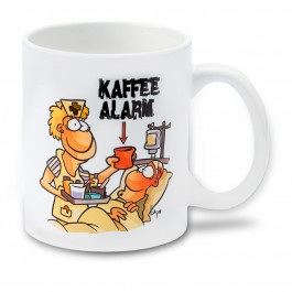Cartoon-Cup Kaffeealarm Pflege