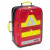 PAX Berlin, emergency rucksack with flat front pockets for space-saving loading in the emergency vehicle. Illustration colour red. 
