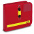 PAX logbook DIN A5 landscape, color red, material PAX-Plan, PAX-Plan, front view.