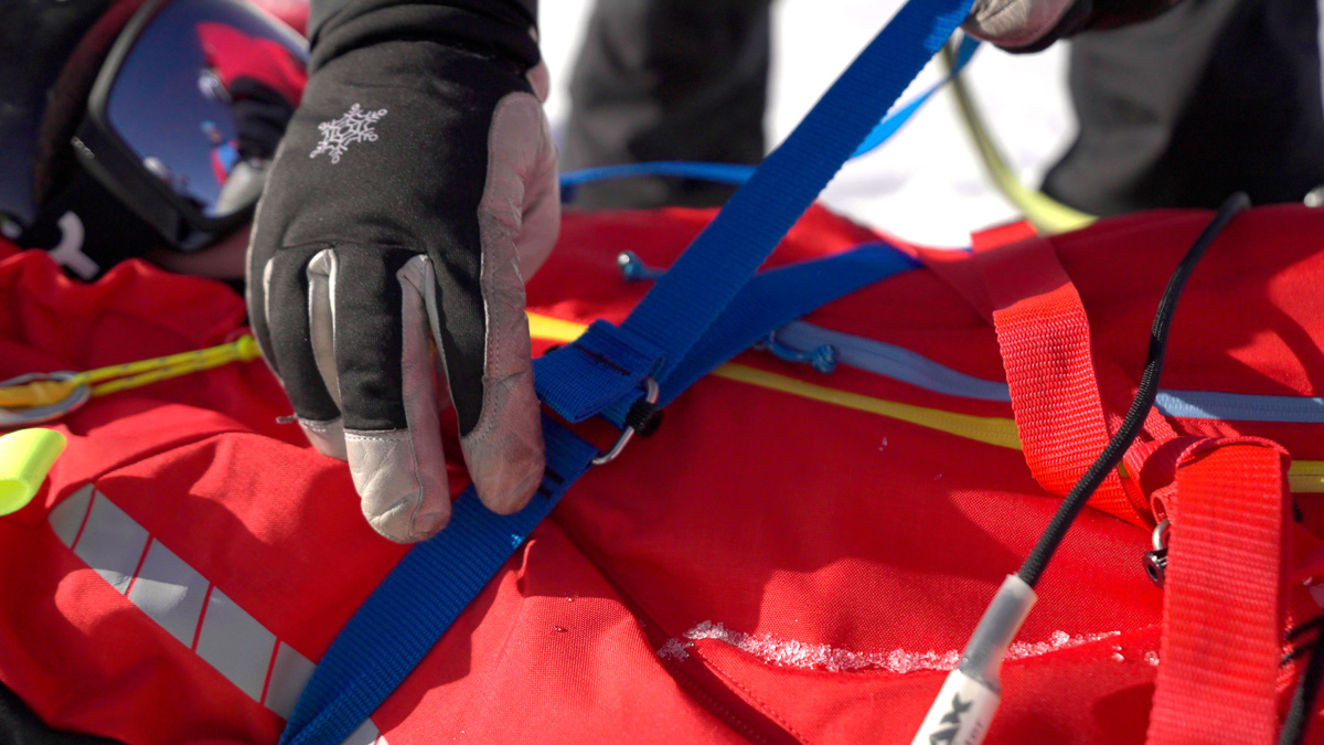 PAX Rettungssack RTS Air Detailansicht Gurtsystem ©Christian Pfammatter