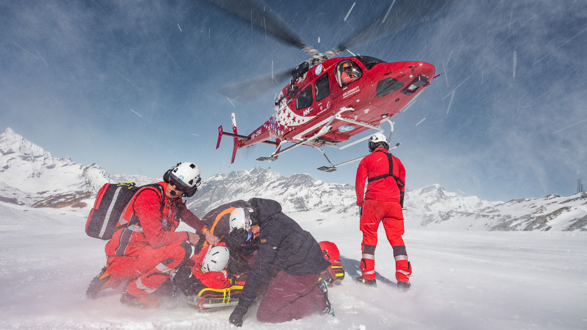 Landung am Einsatzort